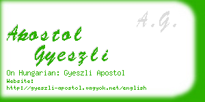 apostol gyeszli business card